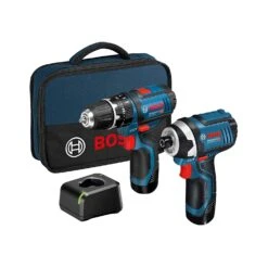 Bosch 06019A6979 12V Professional Combi Drill & Impact Driver Twin Pack With 2 X 2.0Ah Batteries, Charger & Tool Bag