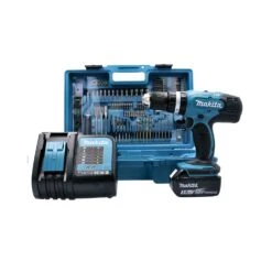 Makita DHP453FX12 18V Combi Drill With 1x 3.0Ah Battery, Charger & 101 Pcs Accessory Set In Case