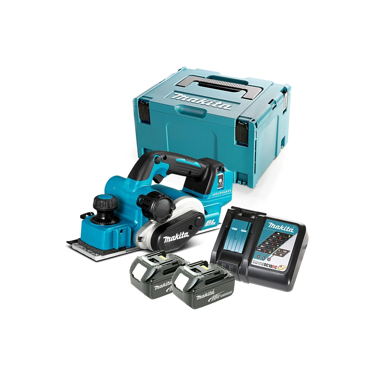 Makita DKP181 18V BL Planer + 2 X BL1830, Charger & Case - Image 14