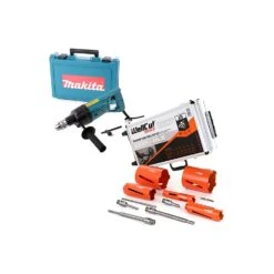 Makita 8406/2 13mm Diamond Core & Hammer Drill 240V In Carry Case With 11 Piece Dry Diamond Core Set