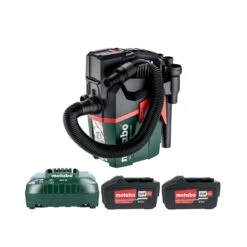 Metabo AS18 HEPA PC COMPACT 18V L Class HEPA Filter Cordless Wet & Dry Vacuum Cleaner With 2 X 4.0Ah Batteries & Charger