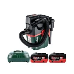 Metabo AS18 HEPA PC COMPACT 18V L Class HEPA Filter Cordless Wet & Dry Vacuum Cleaner With 2 X 5.5Ah Batteries & Charger