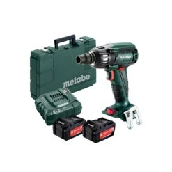 Metabo SSW 18 LTX400 18V Brushless Impact Wrench + 2 X 5.2Ah Batteries, Charger & Case 602205650