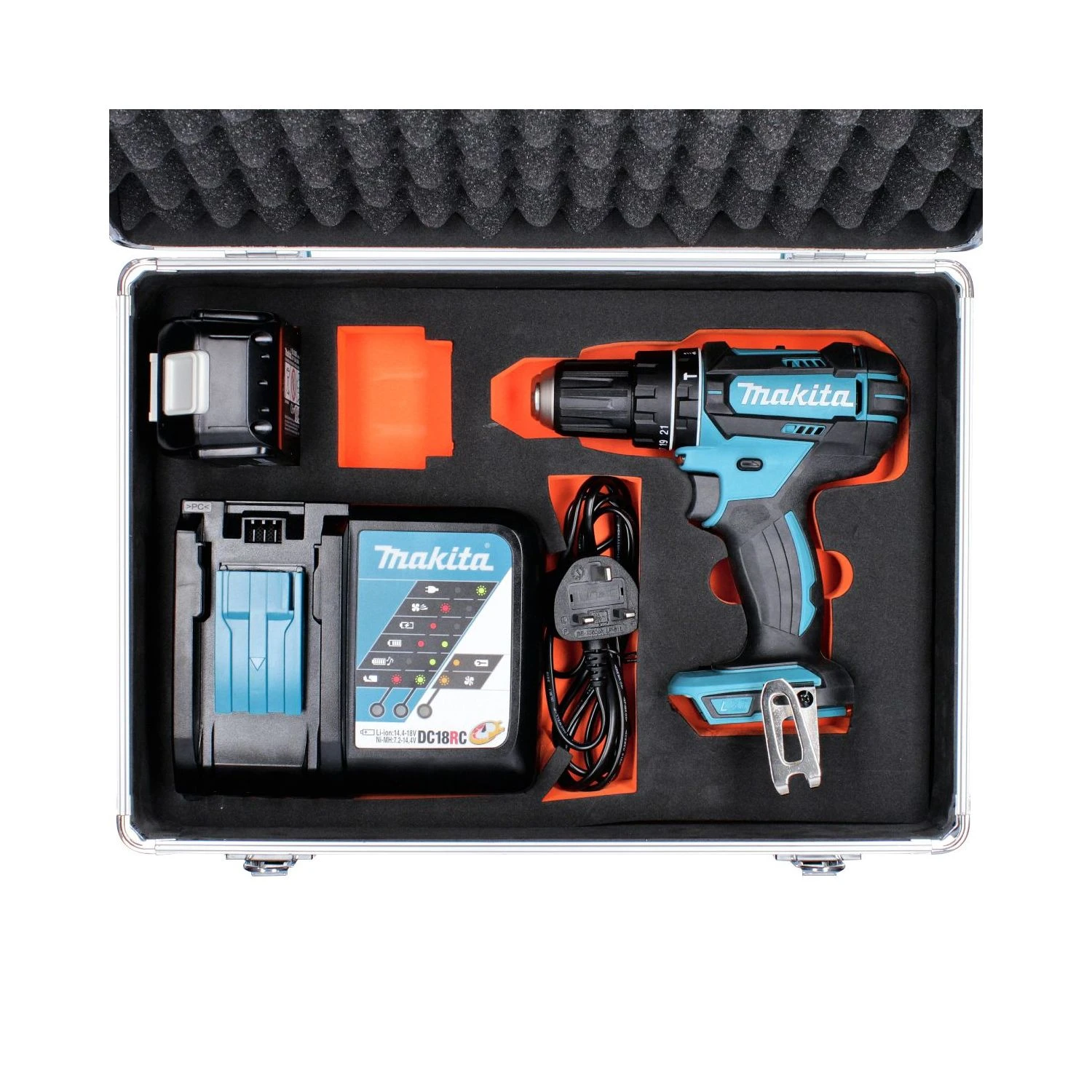 Makita DHP482 18V LXT Combi Drill + 1 X 6.0Ah Battery & Charger With 70 Pc Acc. Set In Case - Image 3