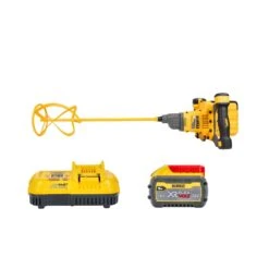 DeWalt DCD240 54V XR Brushless Cordless FlexVolt Plaster Paddle Mixer With 1 X 9.0Ah Battery & Charger