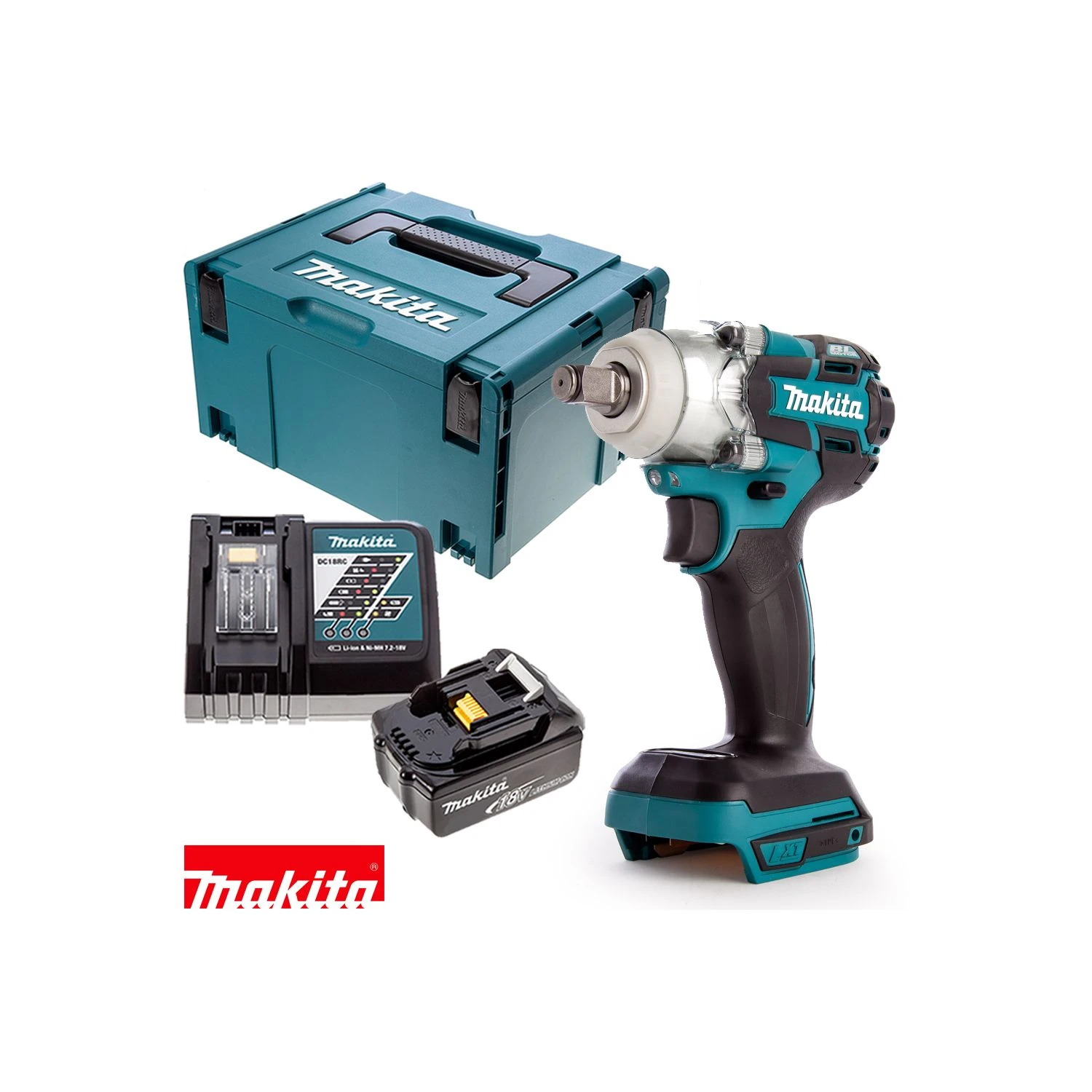 Makita DTW285 18V Brushless Impact Wrench With 1 X 4.0Ah Battery, Charger, Case & Inlay - Image 9