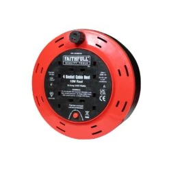 Faithfull FPPCR10M10A 10A 4-Socket 10m Cable Reel 240V