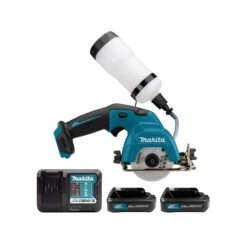 Makita CC301DWAE 12Vmax CXT Cordless 85mm Tile Cutter With 2 X 2.0Ah Batteries & Charger
