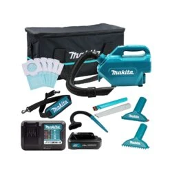 Makita CL121DWA 12Vmax CXT Cordless Vacuum Cleaner With 1 X 2.0Ah Batteries, Charger & Bag