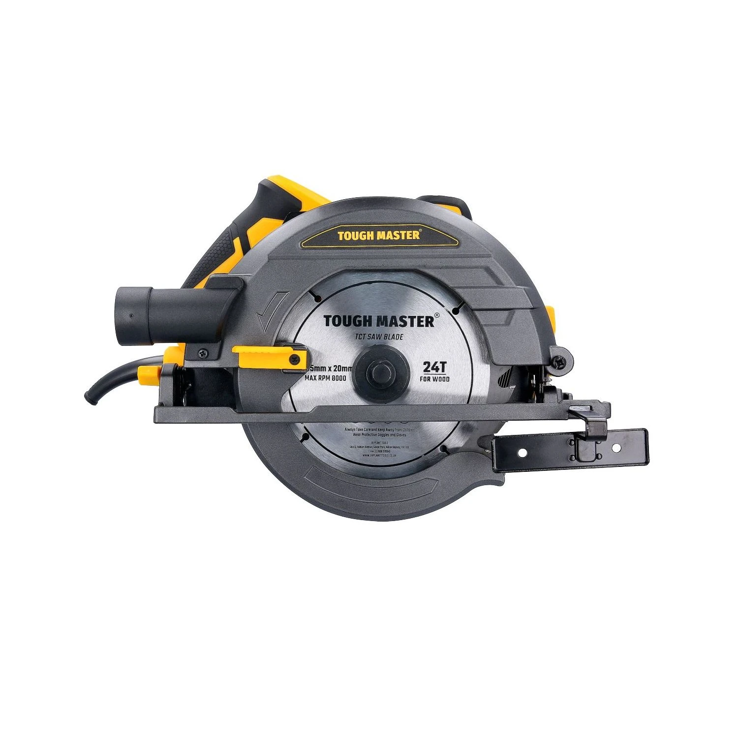 TOUGH MASTER® Circular Saw 1400 W 220-240V 185mm With Parallel Guide & Vacuum Cleaner Adaptor, Blade Diameter ø 185 X ø 20 X 2,5 Mm