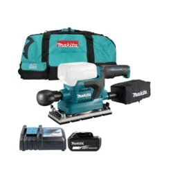 Makita DBO382 18V LXT Cordless Brushless Finishing Sander With 1 X 5.0Ah Battery, Charger & LXT600 Tool Bag