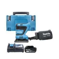 Makita DBO481 18V LXT Cordless 1/4" Sheet 140mm Finishing Sander With 1 X 5.0Ah Battery, Charger & Makpac 3 Case