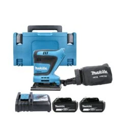 Makita DBO481 18V LXT Cordless 1/4" Sheet 140mm Finishing Sander With 2 X 4.0Ah Batteries, Charger & Makpac 3 Case
