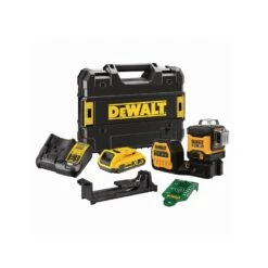 DeWalt DCE089D1G18 12V / 18V Green Beam 3 X 360° Multi-Line Laser With 1 X 2.0Ah Battery, Charger & Case