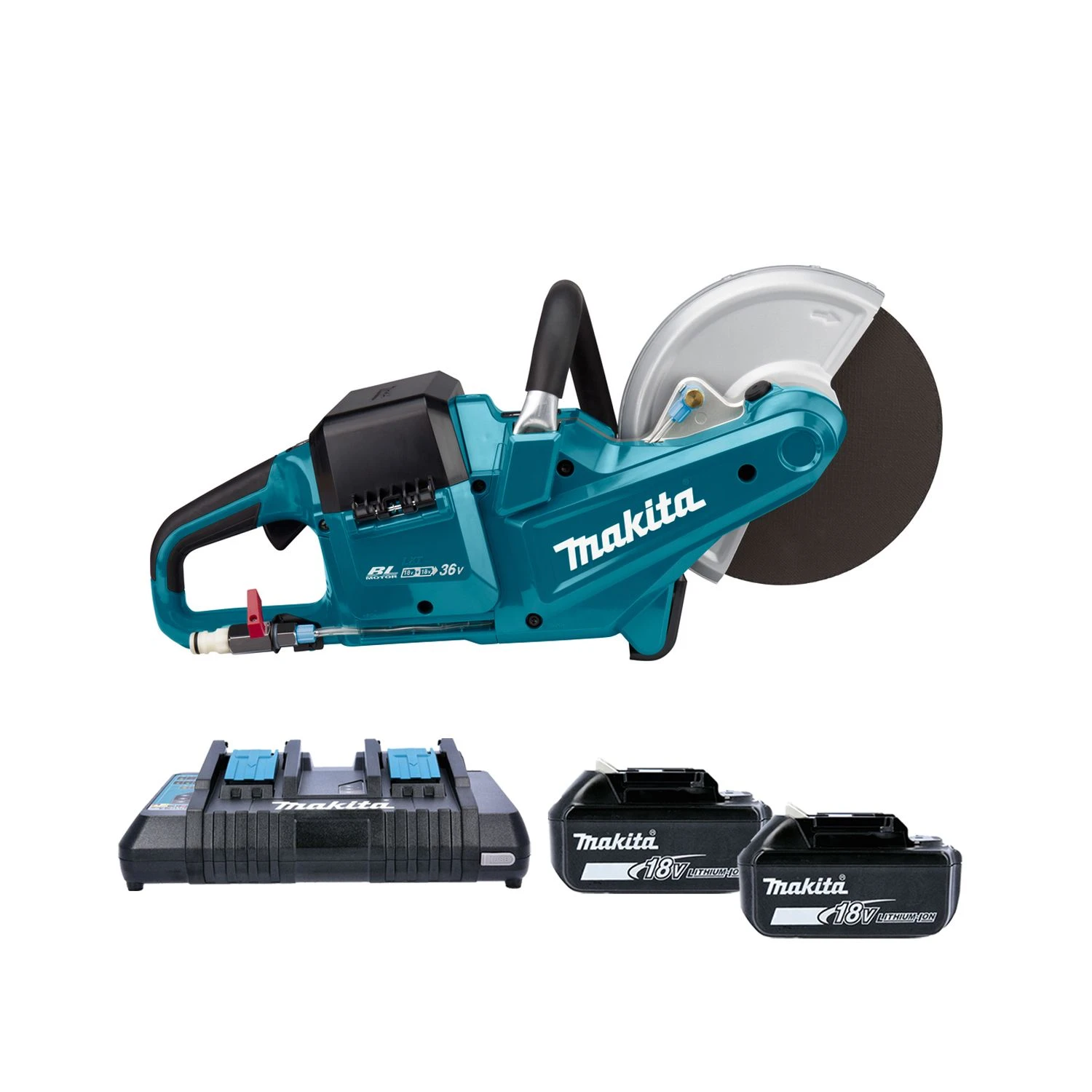 Makita DCE090ZX1 36V Disc Cutter + 2 X BL1840 & DC18RD