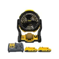 DeWalt DCE512 18V XR Cordless Portable 180° Jobsite Fan With 2 X 2.0 Ah Batteries & Charger