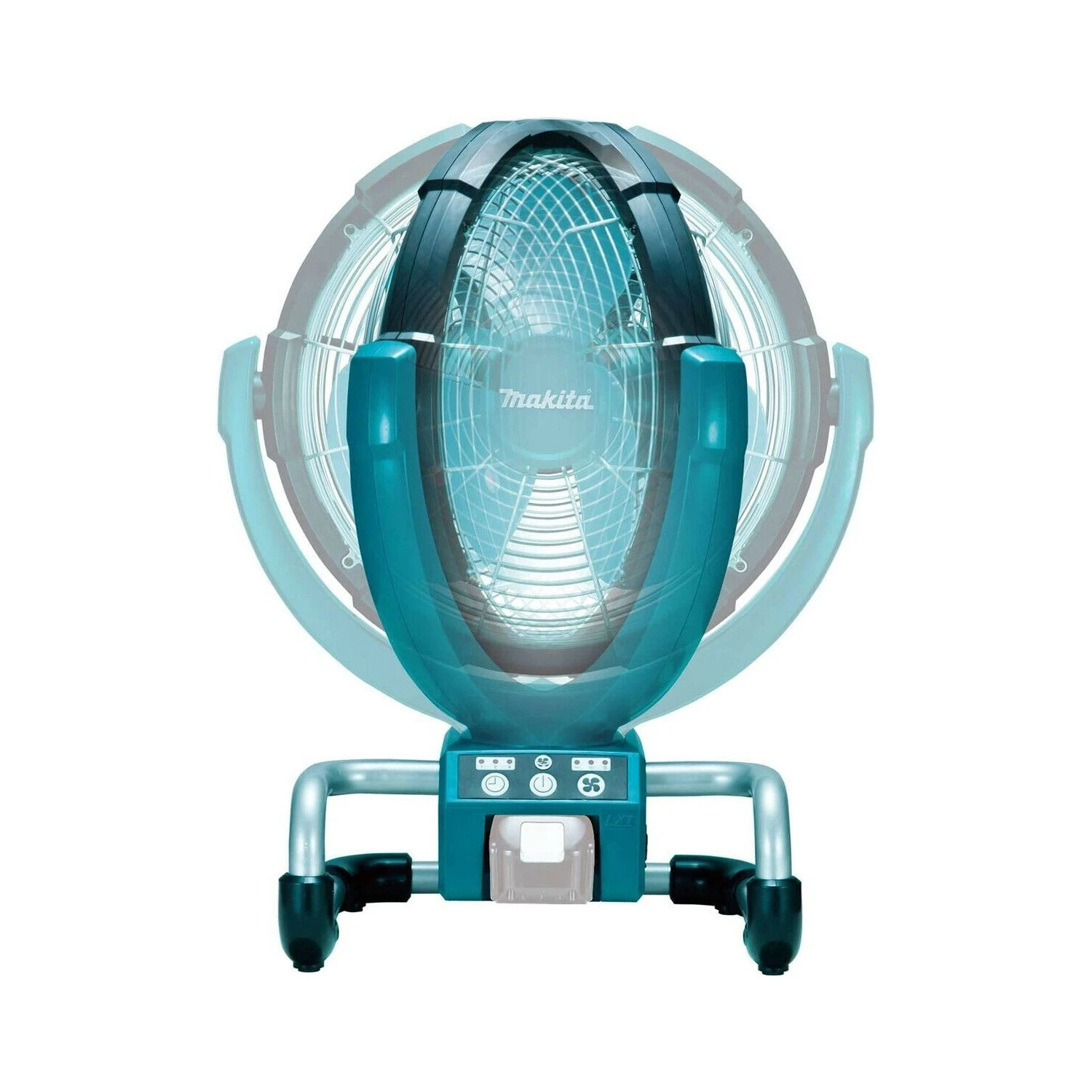 Makita DCF300 14.4V/18V 13" 3-Speed Portable Job Site Fan With 2 X 6.0Ah Batteries & Charger - Image 2