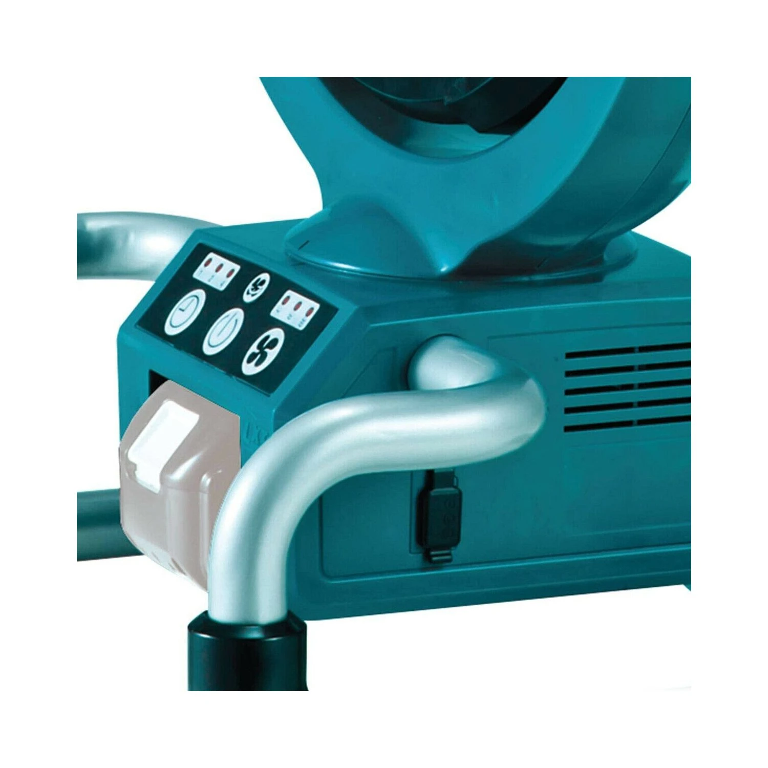 Makita DCF300 14.4V/18V 13" 3-Speed Portable Job Site Fan With 2 X 6.0Ah Batteries & Charger - Image 4