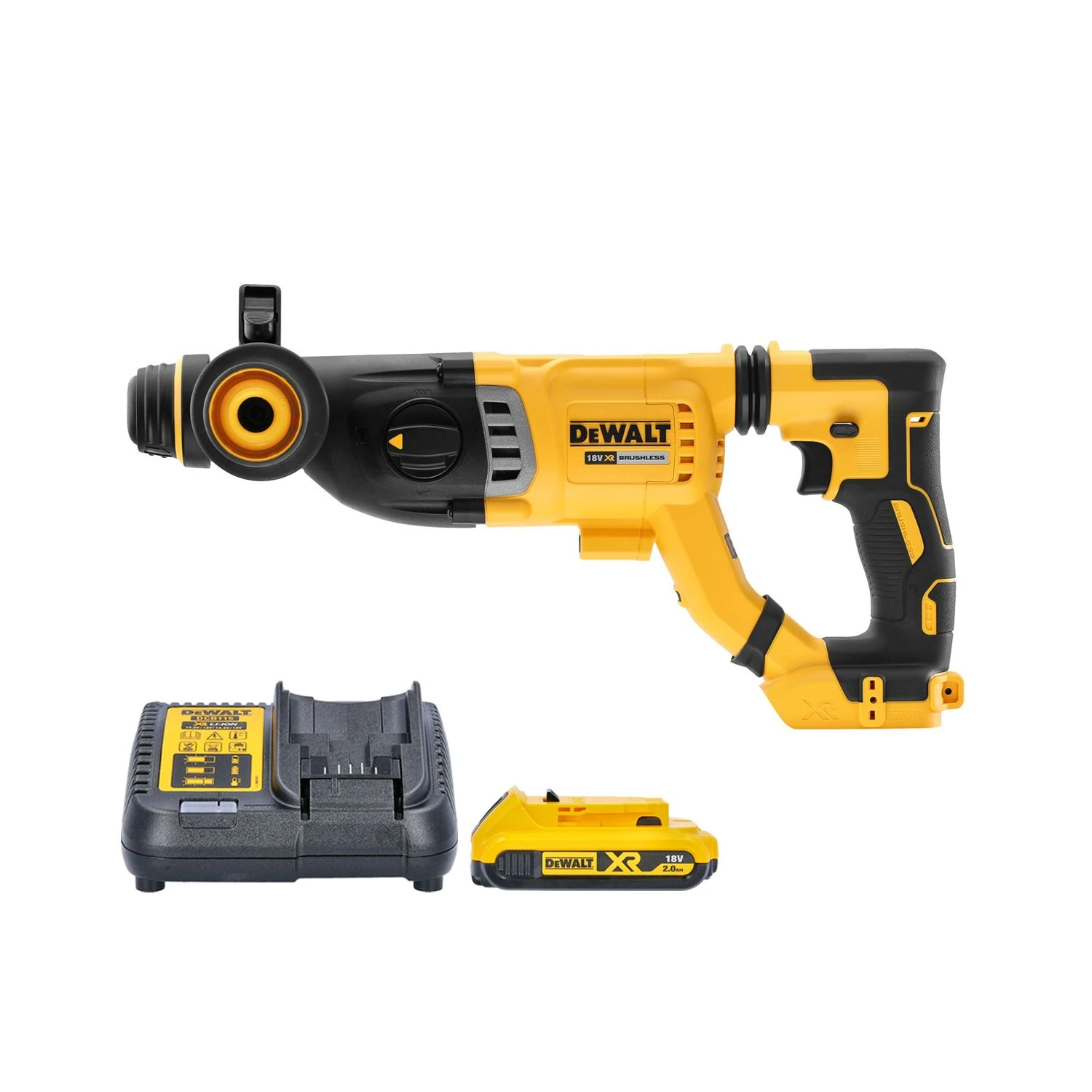 DeWalt DCH263 18V XR Brushless SDS Plus Rotary Hammer Drill With 1 X 2.0Ah Battery & Charger