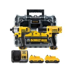 DeWalt DCK211D2T 12V Cordless Brushless Combi Drill & Impact Driver Twin Pack With 2 X 2.0Ah Batteries, Charger & Case