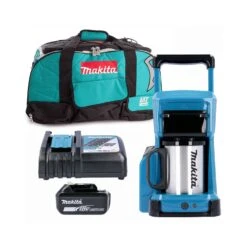 Makita DCM501 12V/18V CXT/LXT Coffee Maker With 1 X 5.0Ah Battery, Charger & LXT400 Tool Bag