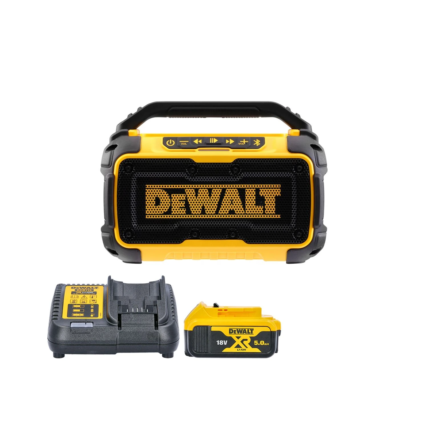DeWalt DCR011 18V / 54v XR Cordless Premium Bluetooth Speaker With 1 X 5.0Ah Battery & Charger