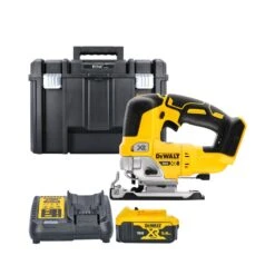 DeWalt DCS334 18V XR Brushless Top Handle Jigsaw With 1 X 5.0Ah Battery, Charger & Case