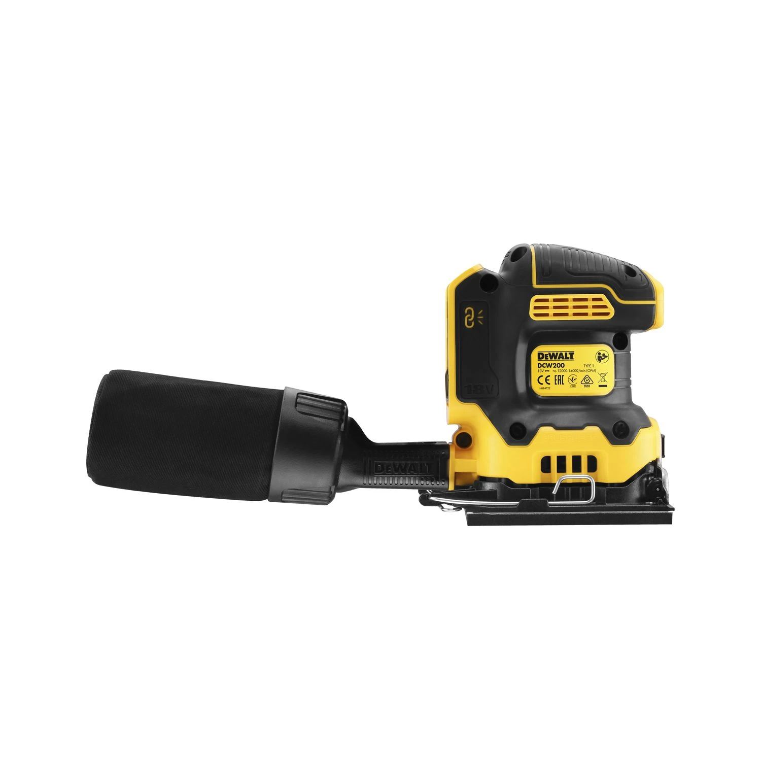 DeWalt DCW200 18V XR Brushless 1/4" Sheet Palm Sander With 1 X 4.0Ah Battery & Charger - Image 4