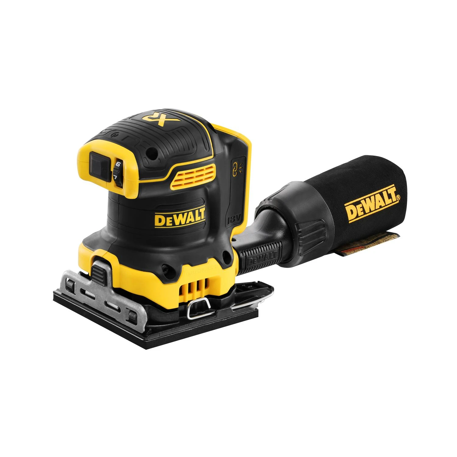 DeWalt DCW200 18V XR Brushless 1/4" Sheet Palm Sander With 2 X 5.0Ah Batteries & Charger - Image 3