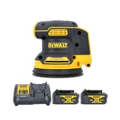 DeWalt DCW210 18V Brushless Orbital Sander With 2 X 4.0Ah Batteries & Charger