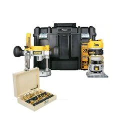 DeWalt DCW604 18V XR Brushless 1/4" Cordless Router In TSTAK VI Deep Carry Case With 12 Piece 1/4" Shank Cutter Set