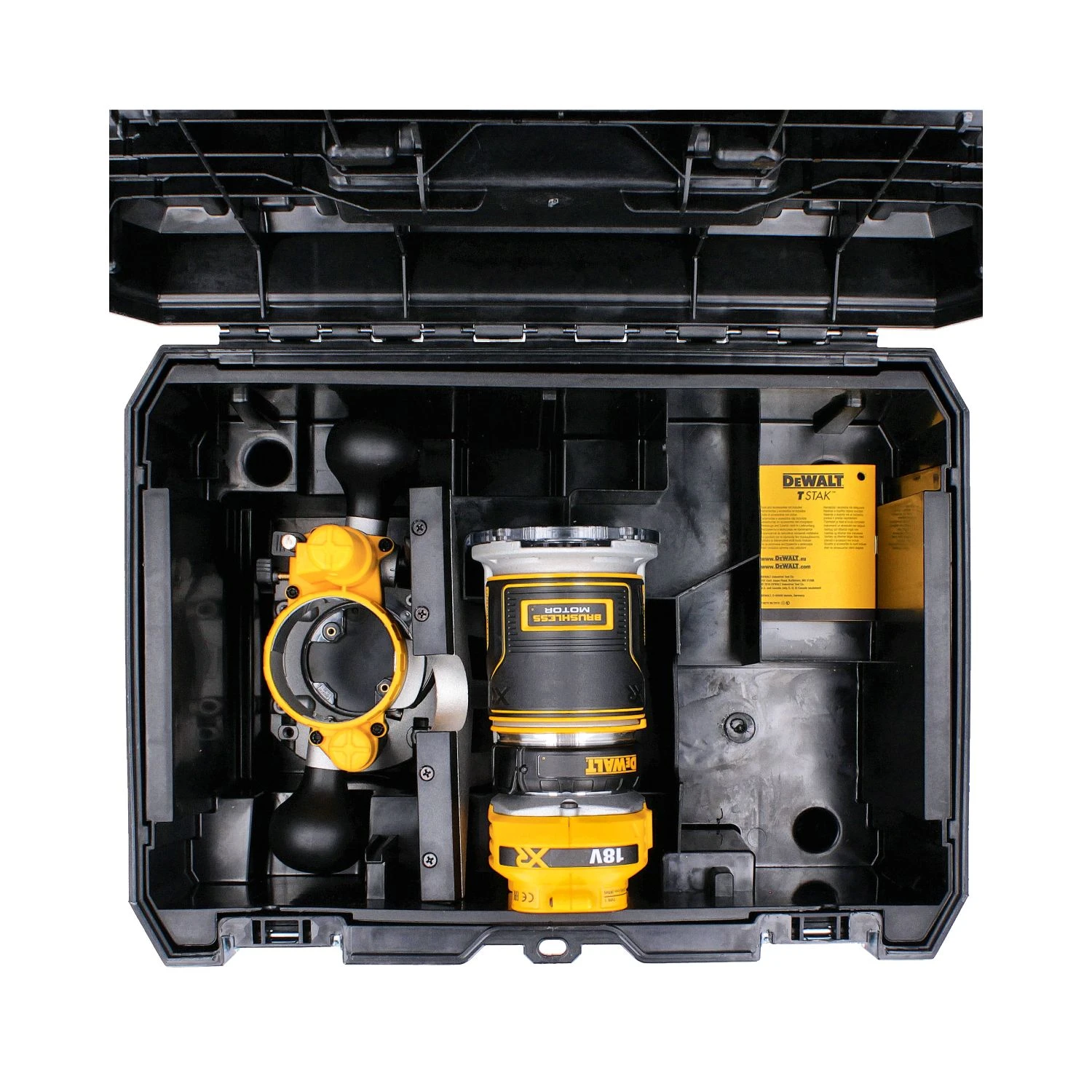 DeWalt DCW604 18V Brushless Router With Base, 1 X 5.0Ah Battery, Charger & TSTAK VI Case - Image 8