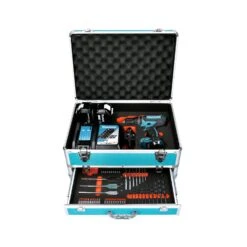 Makita DHP482 18V Combi Drill + 2 X 4.0Ah Batteries & Charger With 70 Pc Acc. Set In Case