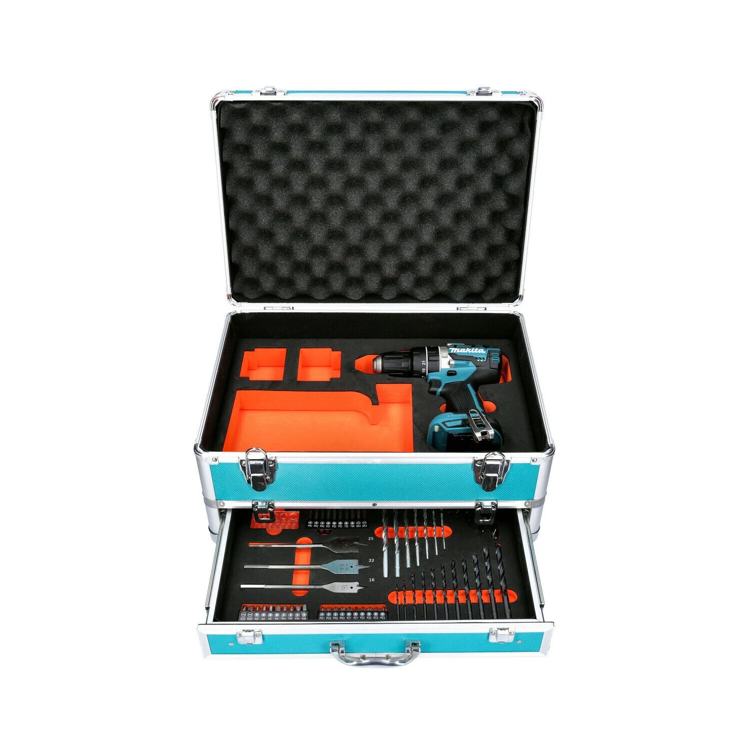 Makita DHP484 18V Combi Drill With 70 Piece Acc.set