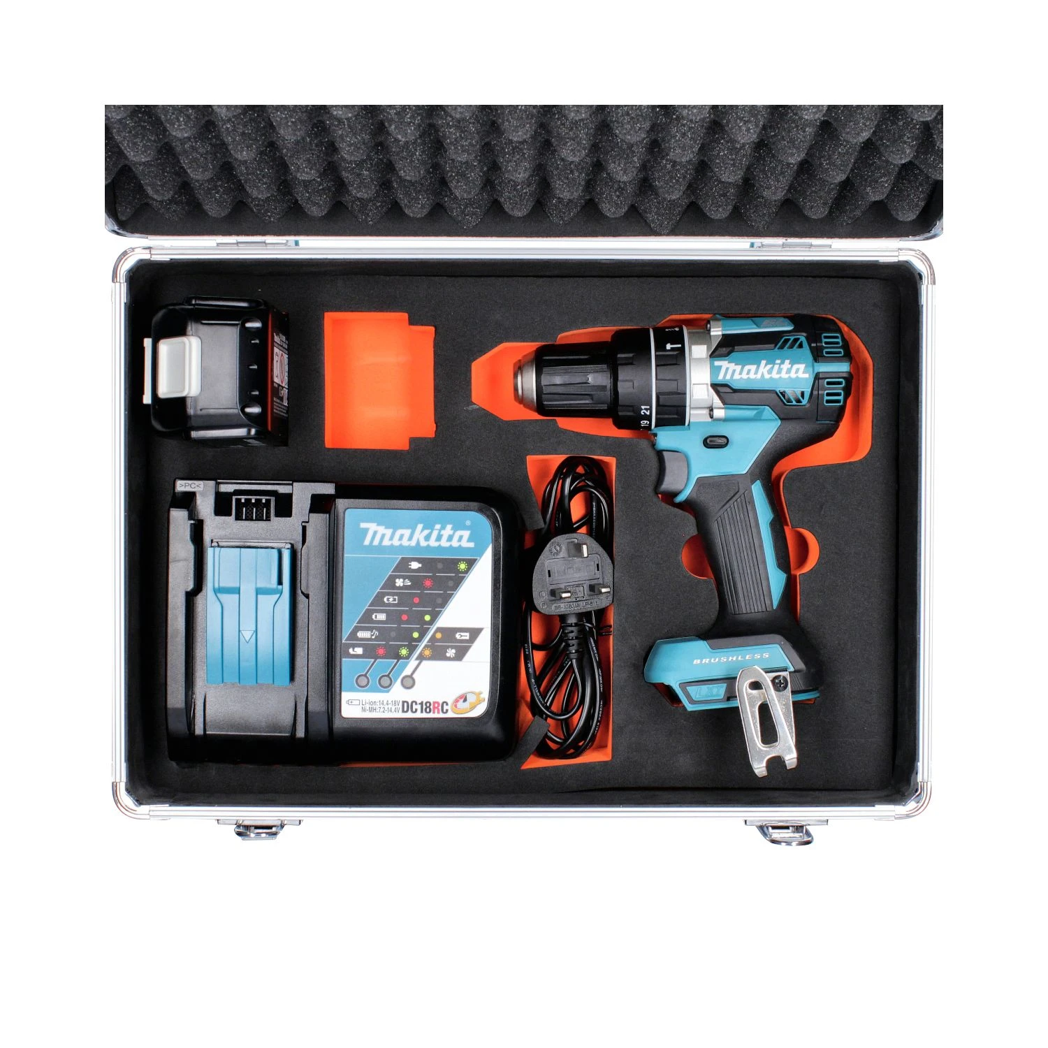 Makita DHP484 18V LXT Combi Drill + 1 X 3Ah Battery & Charger With 70pc Acc. Set In Case - Image 3
