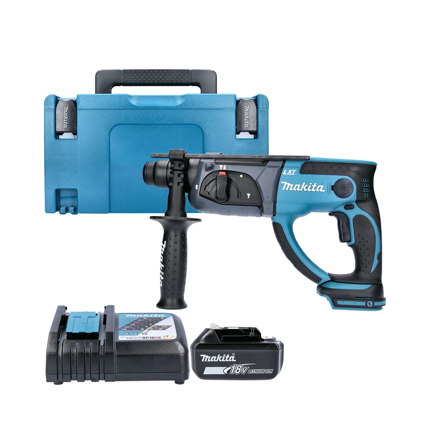 Makita DHR202 18V LXT SDS Plus Hammer Drill With 1 X 5.0Ah Battery, Charger, Case & Inlay