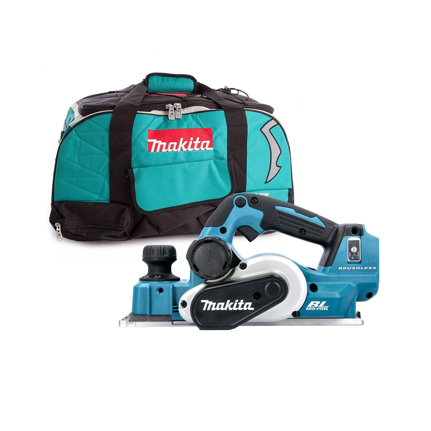 Makita DKP181 18V LXT 82mm Brushless Planer With LXT400 831278-2 Bag