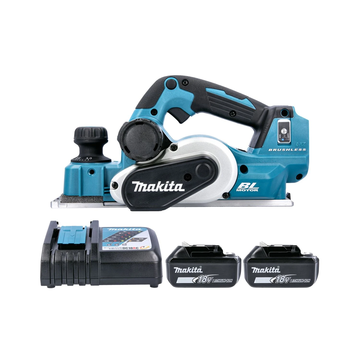 Makita DKP181 18V BL Planer + 2 X 4.0Ah Batteries & Charger