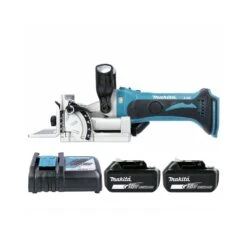 Makita DPJ180 18V LXT Cordless Biscuit Jointer With 2 X 6.0Ah Batteries & Charger