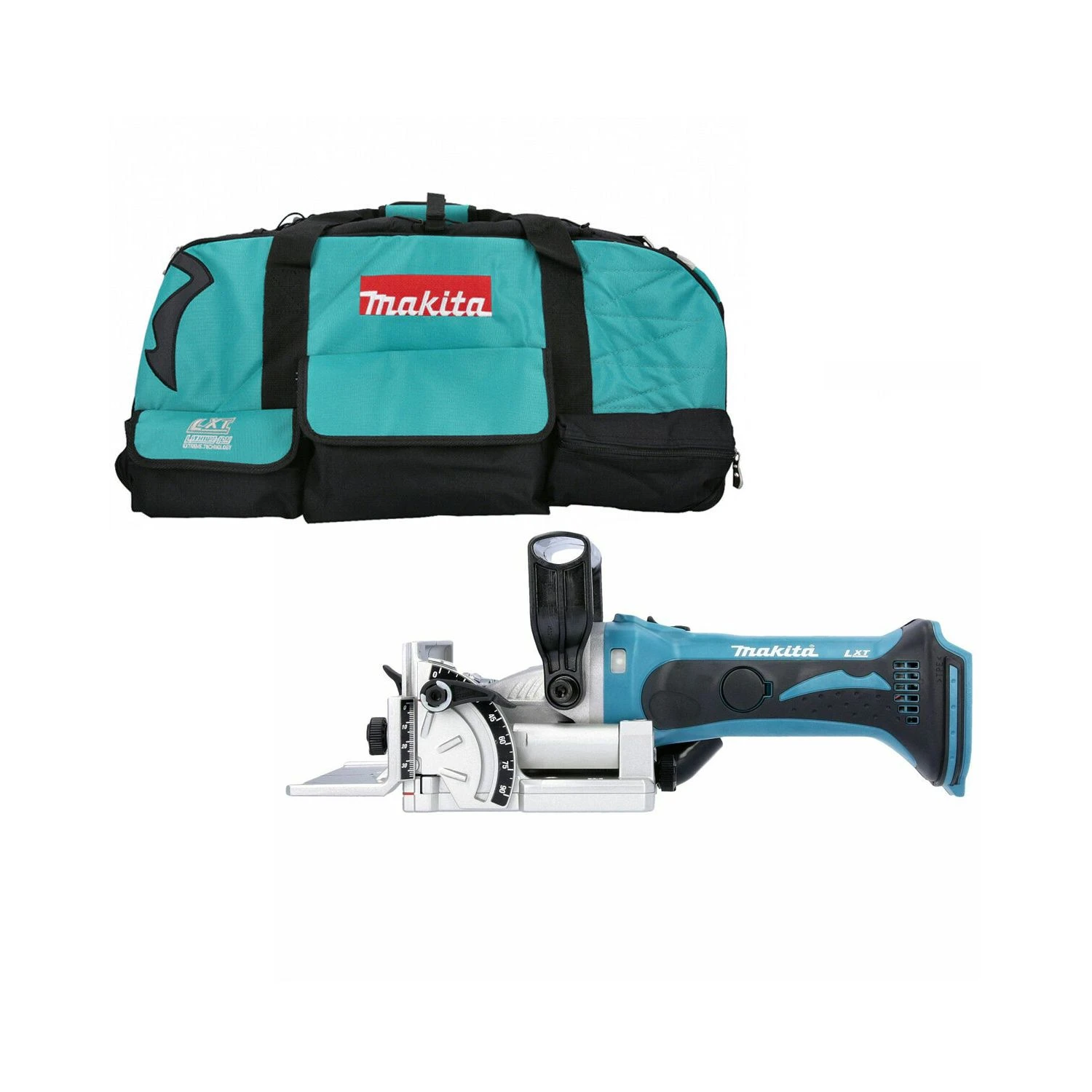 Makita DPJ180 18V LXT Cordless Biscuit Jointer With LXT600 6 Pocket Tool Bag