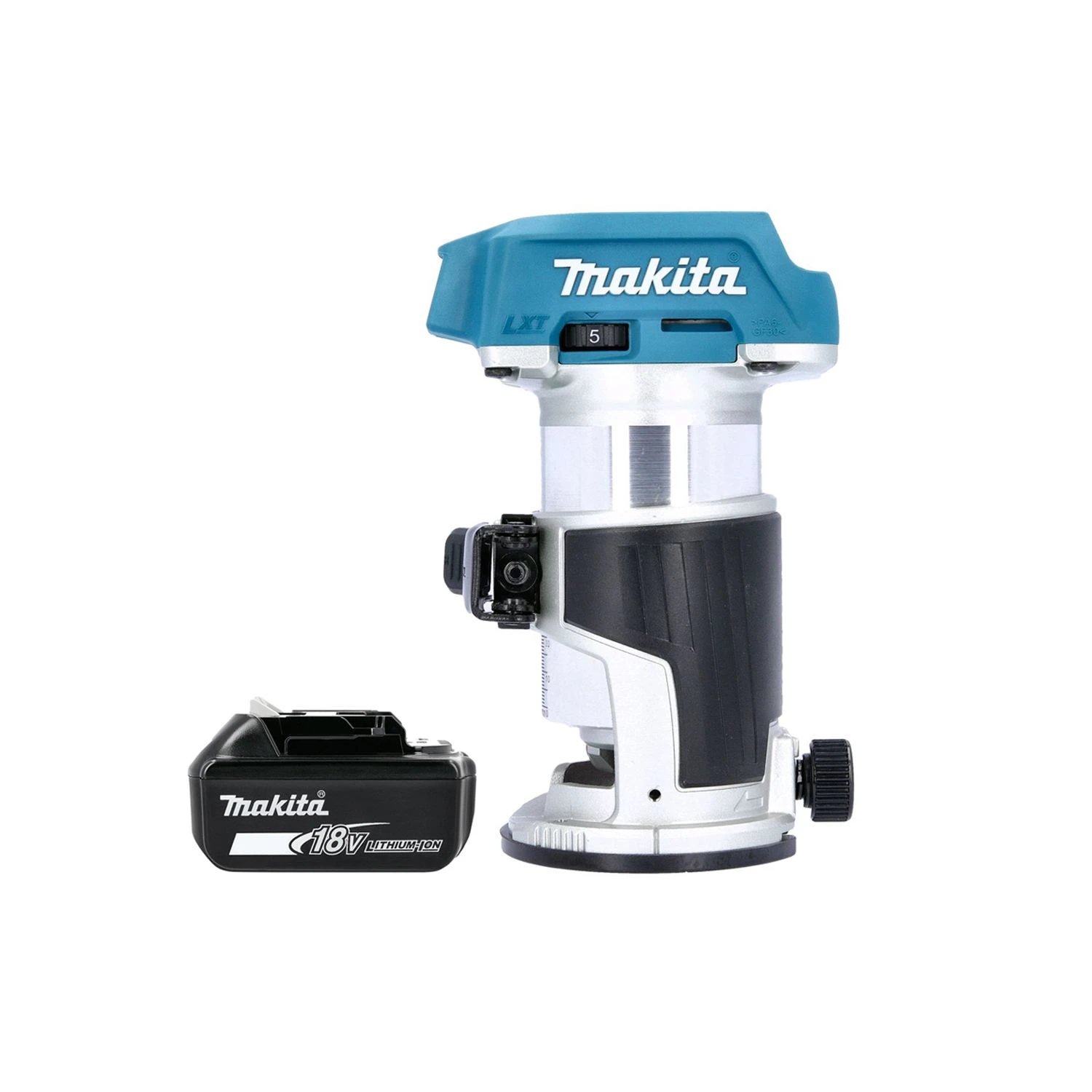 Makita DRT50 18V LXT Cordless Brushless Laminate Router/Trimmer With 1 X 5.0Ah Battery