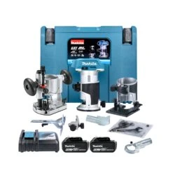 Makita DRT50RTJX2 18V LXT 1/4" Cordless Brushless Router With 2 X 5.0Ah Batteries, Charger & Case