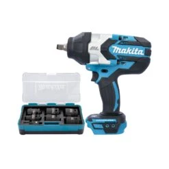 Makita DTW1002 18V LXT 1/2" Brushless Impact Wrench With B-69733 7 Piece 1/2" Square Drive Socket Set