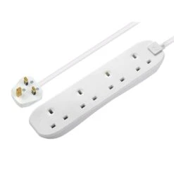 Masterplug MSTBFG210 13A 4-Gang Extension Lead 2m White 240V