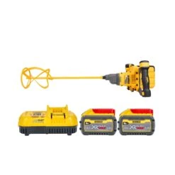 DeWalt DCD240 54V XR Brushless Cordless FlexVolt Plaster Paddle Mixer With 2 X 9.0Ah Batteries & Charger
