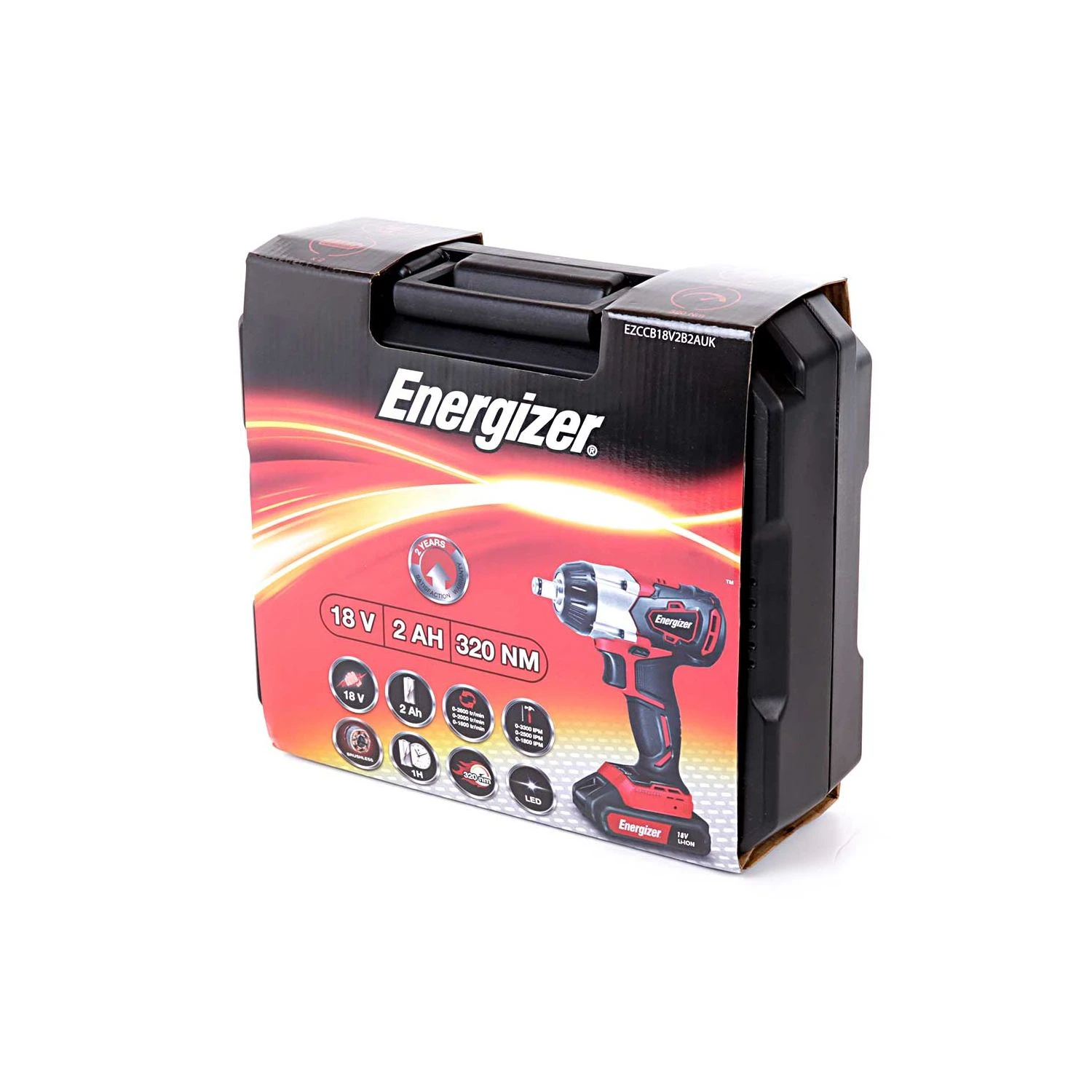 Energizer EZCCB18V2B2AUK 18V Brushless Portable Impact Wrench With 2 X 2Ah Batteries, Charger & Case - Image 2