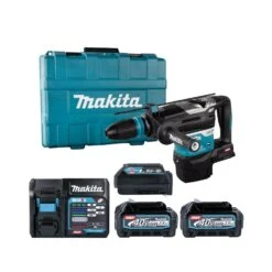 Makita HR005G 40Vmax XGT Brushless Rotary Demolition Hammer With 2 X 2.5Ah Batteries, Charger, Adaptor & Case