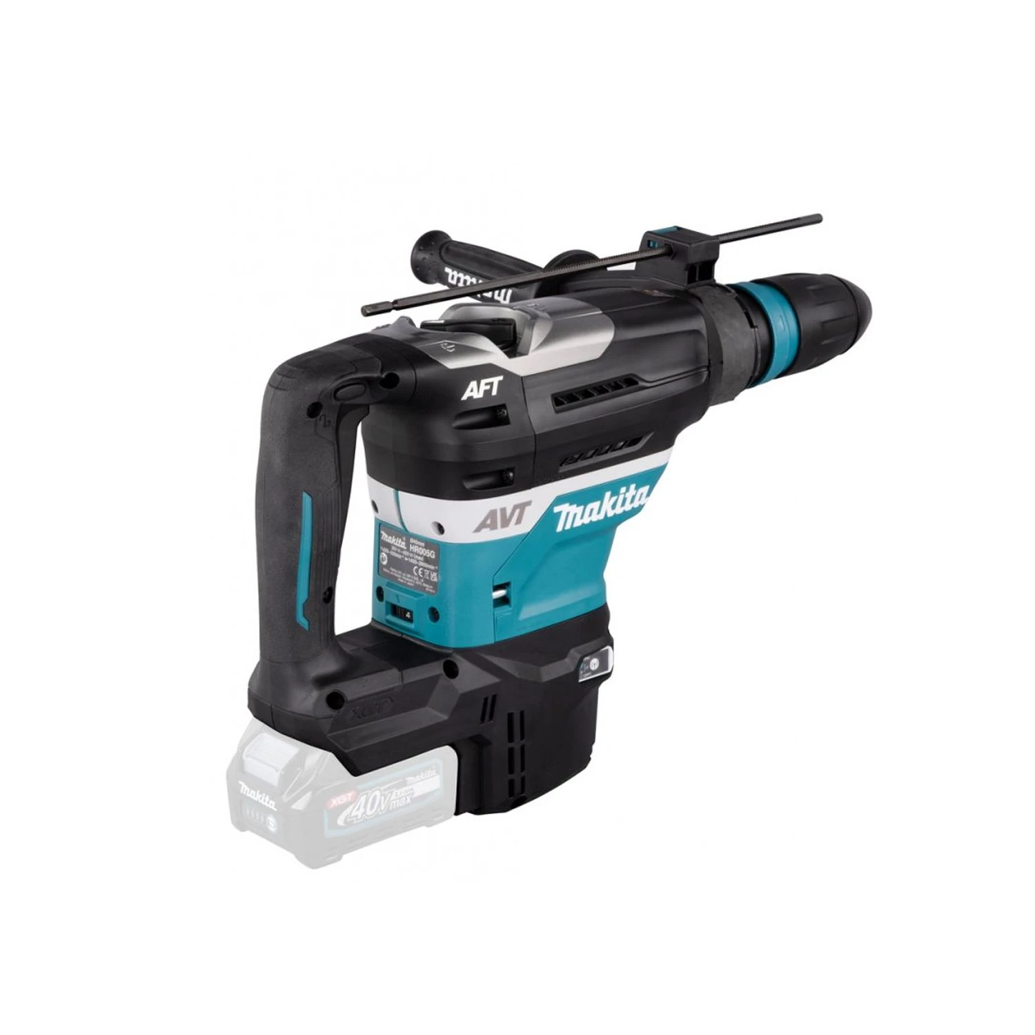 Makita HR005G 40Vmax XGT Brushless Rotary Demolition Hammer With 2 X 4.0Ah Batteries, Charger, Adaptor & Case - Image 5