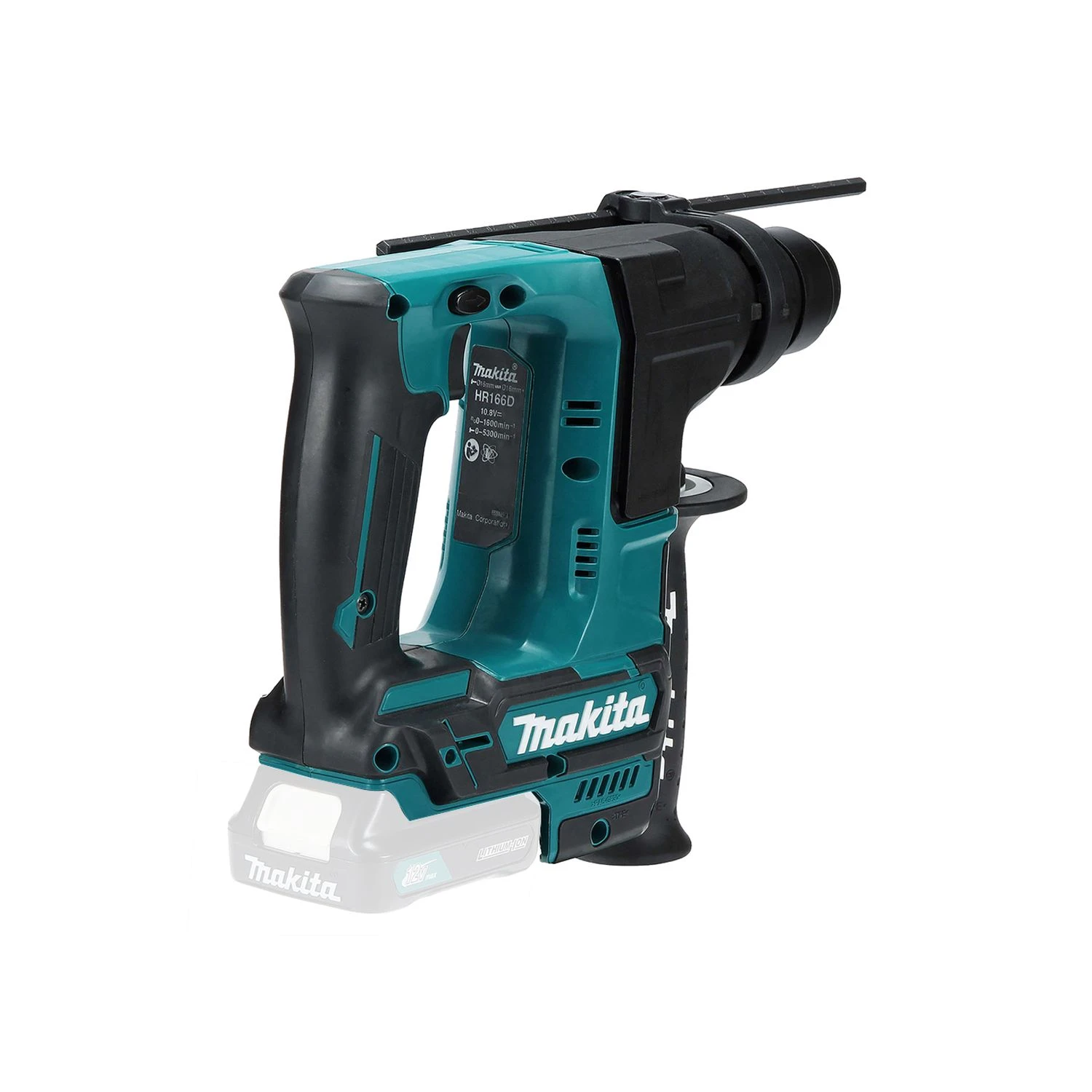 Makita HR166DZ 10.8V / 12V CXT Cordless Brushless Slide SDS Plus Rotary Hammer Bare Unit - Image 6