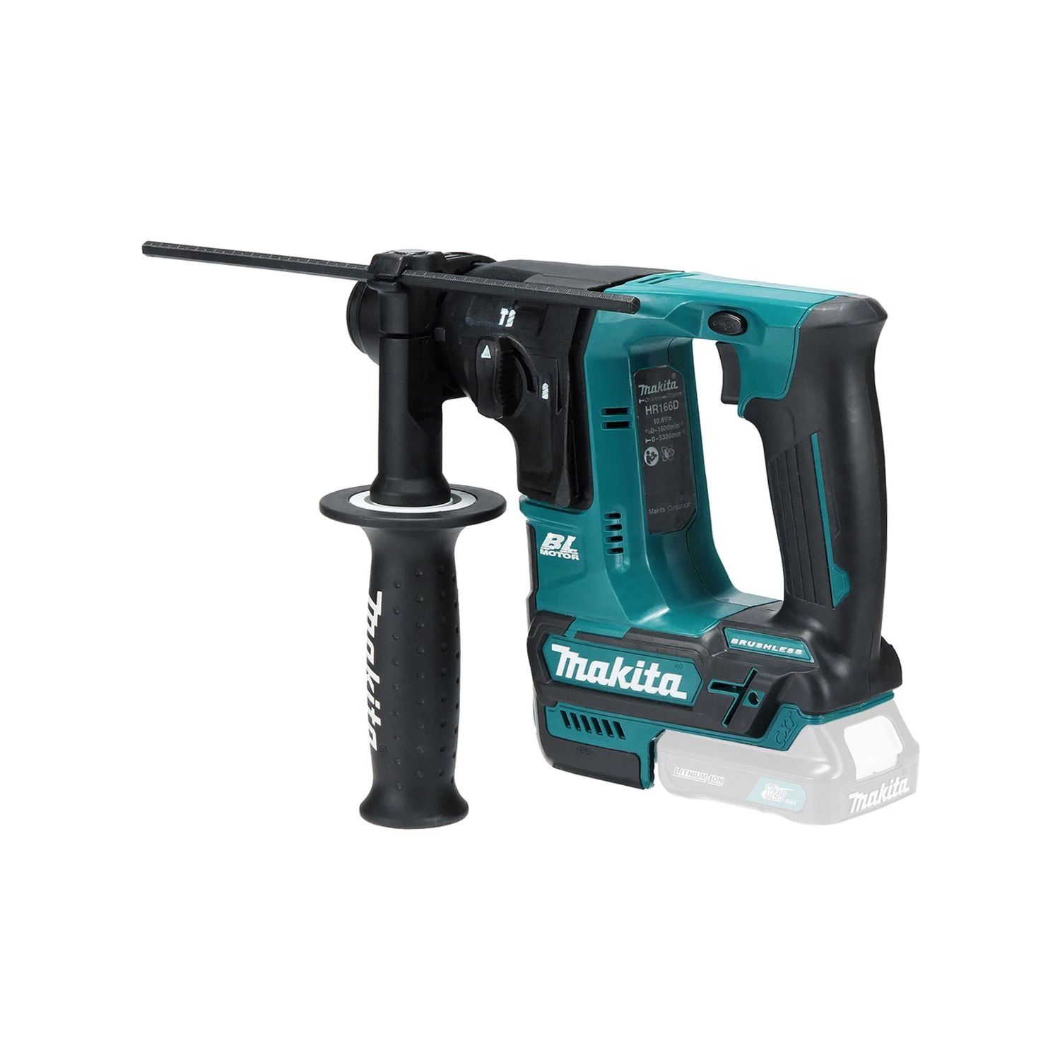 Makita HR166DZ 10.8V / 12V CXT Cordless Brushless Slide SDS Plus Rotary Hammer Bare Unit - Image 8